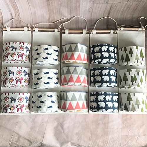 Fieans Hängende Tasche, Bad Wand Utensilo,Multifunktionale Wohnzimmer Schlafzimmer Hängenden 3 Taschen-Wal - 7