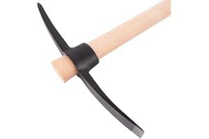 Bauster® Spitzhacke mit Holzstiel beidseitig bestückt Keilhaue Pickel Hacke Pionierhacke Kombihacke zum Auflockern von harten Böden Gartenhacke nützlich zum Aufbrechen von Mauern Kreuzhacke (1,5 kg)