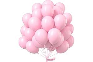 PartyWoo Pastel Pink Balloons, 50 pcs 12 Inch Pink Balloons, Baby Pink Balloons for Balloon Garland Balloon Arch as Birthday Party Decorations, Wedding Decorations, Baby Shower Decorations, Pink-Q05