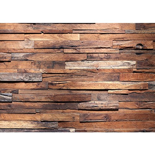 Vlies Fototapete PREMIUM PLUS Wand Foto Tapete Wand Bild Vliestapete - Holzwand Wand Mauer - no. 174 Holzwand Steinoptik Holz Wand Mauer Holztapete, Größe:400x280cm Vlies