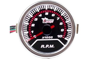 ESUPPORT E Support™ Car Universal Smoke Len 2" 52mm Tacho Tachometer Indicator Gauge Meter