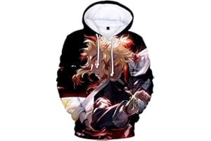 OLIPHEE Mens 3D Anime Cartoon Hoodie Comic Fans Love Hoodie Sweatshirt