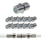 TECHZOCO 10 Pack F Female Coaxial Adapter for TV Antenna Cable F Female Connector with Screw Mounting System Antenna Adapter