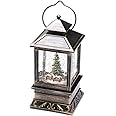 Konstsmide Christmas Lights LED Snow Globe Lantern "Christmas Market and Tree Scene", Water Filled/Water Spinner/Indoor(IP20)/Battery Operated: 3xC 1.5V (excl.)/Christmas Lantern 1 Warm White Diodes