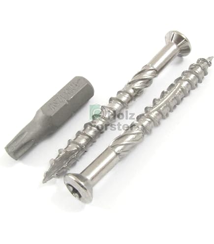 BioMaderas Terrassenschrauben Edelstahl - TX25 5x40-80mm Für Hartholz