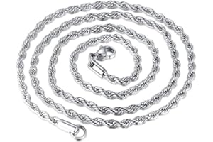 DVRK® Collana Uomo Argento con Base in Acciaio Inossidabile 316L Resistente all'acqua - Collana Argento Uomo 55 cm - Catenina Acciaio, Cordino, Cubana, Catena, Regalo