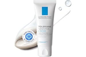 La Roche-Posay Toleriane Sensitive, Crema Viso Idratante, Adatta a Pelli Sensibili, Azione Lenitiva, Fino a 48H di Idratazione, Formula con Glicerina, Vitamina B3, Ceramide, Acqua Termale, 40 ml