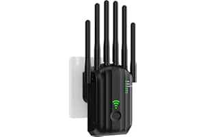GENERICO Ripetitore WiFi Potente per Casa,Amplificatore Wifi,6 Antenna,2 Porte LAN,Estensore Wi-Fi per Casa e Ufficio,amplificatore segnale wifi,WiFi Extender,Coverage up to 1200 m²,Plug and Play (U20-A1)