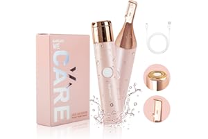 SUPRENT Rasoio Elettrico Viso Donna Epilatore Sopracciglio 2 in 1 IPX7 impermeabile Trimmer per il corpo capelli labbra mento