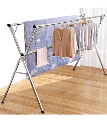 Outdoor Portable Space Saving Clothes Drying Rack, Stainless Steel - Main Image