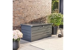 ‎HOME DELUXE Home Deluxe - Metallaufbewahrungsbox - MEGABOX XL, Anthrazit - 400 L Fassungsvermögen, Maße: 126 x 56 x 62 cm, verzinktes Stahlblech, wasserdicht