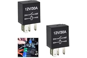 QNENEAM 2-Pack 4 Pin 12V Relay 30A, Automotive Truck Car Relays, Heavy Duty Standard Relay Kit Compatible with Mondeo, JD1912, Ideal for Car, Motorcycle, Truck, Reliable for Power Switching