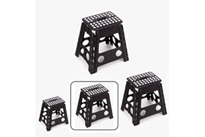 RESAES RESISTANT AND AESTHETIC Sgabello pieghevole portatile, antiscivolo, resistente, durevole e facile da trasportare, supporta fino a 150 kg, piccola scala pieghevole per adulti e bambini, ideale per la casa e per esterni (39