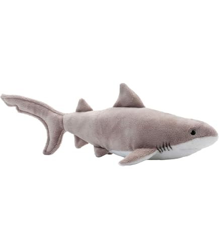 Wild Republic Plüschtier Tigerhai – 40 Cm Lang, Living Ocean Serie, Weich & Kuschelig, Stofftier Für Kinder