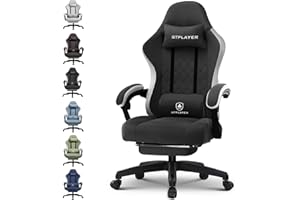 GTPLAYER Fotel gamingowy, komputerowy fotel biurowy z kieszonkową poduszką sprężynową, podłokietnikami i podnóżkiem, ergonomiczne krzesło komputerowe z wysokim oparciem, z podparciem lędźwiowym