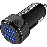 RAMPOW Zigarettenanzünder USB Ladegerät, USB Schnellladung Adapter 24W/4.8A 2-Port, Kfz Auto Ladegerät kompatibel für iPhone 