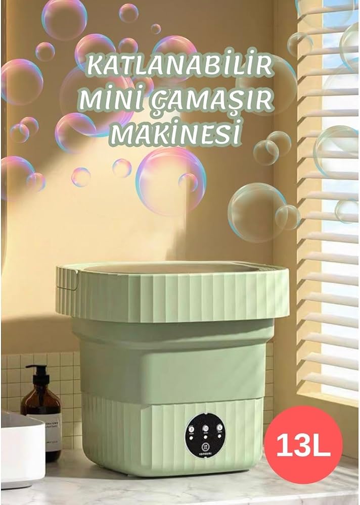 Mucosan Katlanabilir Mini Çamaşır Makinesi 13 L Taşınabilir Çamaşır Makinesi ve Kurutma Özellikli – Yurtlar, Seyahatler, Küçük Evler, Havlular ve Iç Çamaşırları Için Yer Tasarruflu Çamaşır Yardımcısı