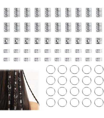 Lot de 24 pinces à cheveux dorées pour tresses dreadlocks non percées - Pour barbe et homme - Décoration de fête - Accessoires de coiffure - Outils de bijoux de coiffure