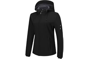 Outdoor Ventures Kurtka damska, wodoszczelna, oddychająca kurtka softshellowa, kurtka przejściowa, wiatroszczelna, kurtka funkcyjna z kapturem