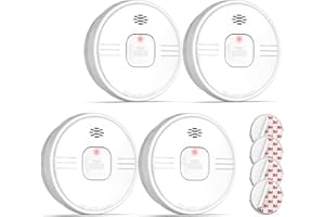 Putogesafe Czujnik dymu, 10-letni czujnik ognia, czujnik pożaru z wbudowaną 10-letnią baterią litową, alarm pożarowy z przyciskiem testowym, certyfikat EN 14604, ochrona przeciwpożarowa w domu, 208B,