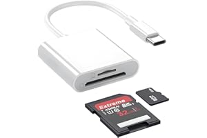 ZOERBUFAN Lettore di schede SD USB C, Adattatore Schede di Memoria MicroSD USB C con Doppia Porta per SD e Micro SD per iPhone 15, MacBok, iPad Pro Air 2020/2021, Galaxy S21/S22/S23