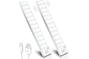 Ylatoial Luce Armadio LED con Sensore di Movimento, 4 Modalità Luce Sottopensile Cucina, USB Lampada LED Ricaricabile, Senza Fili Luci Notturna per Armadio Cucina Scale Corridoio Garage