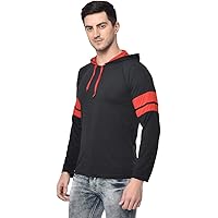 JONNEY Cotton Blended Regular Fit Full Sleeve Hooded Neck T-Shirts for Men's