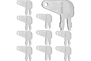 XYQMLY Heavy Ignition Key, 10 Pack 8H5306 Cat Disconnect Keys, 8H5306 Cat Master Key Compatible with Caterpillar Older Ignitions Battery Disconnect and Komatsu Excavator