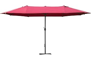 SOLD BY MHSTAR Outsunny 4.6m Garden Parasol Double-Sided Sun Umbrella Patio Market Shelter Canopy Shade Outdoor with Cross Base