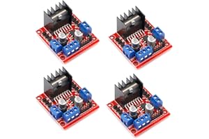 AITRIP Lot de 4 cartes de contrôleur de moteur L298N DC double pont en H Robot de commande et de commande de moteur pas à pas pour Arduino Smart Car Power UNO MEGA R3 Mega2560