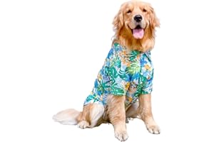 BLUE DREAM ISLAND Chemise hawaïenne pour chien, vêtements d'été pour animaux de compagnie, costume frais et respirant, t-shirt de plage pour chien de taille moyenne et grande _5XL (bleu)