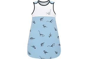 MIRACLE BABY Winter Baby Sleeping Bag 2.5 Tog Cotton Baby Sleep Sack Sleeveless Baby Wearable Blanket from Newborn to 18 Months (Skeleton Dinosaur, S/0-6M)