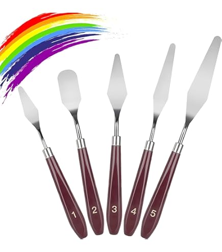Tavolozza E Spatole Per Tecniche Miste Set Spatole Per Pittura 21 Pezzi - 5 Spatole Acciaio, 5 Plastica, 10 Pennelli E Tavolozza Spatole Per Stucco