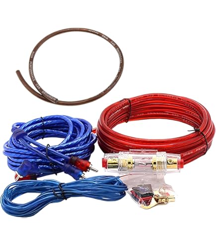 Kit Cavi per Amplificatore di Potenza per Auto, 10GA Kit Cavi per Amplificatore per Auto in Lega di Zinco Kit di Sostituzione Cavi per Altoparlanti Subwoofer per Auto