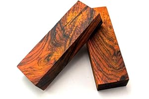 Aibote 1 par de Cuchillos de Madera de Sándalo amarillo Natural Escamas Losas Herramientas de Material de Bricolaje Personalizadas para la Fabricación de Cuchillos (4.72"X1.5"X1")(cada par es único)