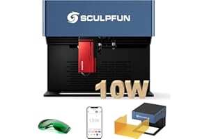 SCULPFUN iCube PRO MAX 10W Macchina per incisione laser da 10W portatile con precisione di incisione di 0,05 mm, incisione offline con filtro antifumo per carta, legno, plastica