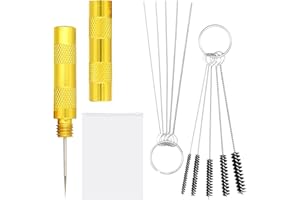 NYGGTYK 1 zestaw z 10 częściowym zestawem do czyszczenia ze skrobakiem, 1 kieszenią na zamek błyskawiczny, szczotką do czyszczenia, narzędziem do czyszczenia aerografu, igłą do czyszczenia dysz