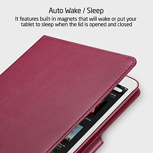 iPad Pro 9.7 Hülle, ESR® Intelligent Bildserie Unternehmen Stil PU Ledertasche mit Haspe mit Auto aufwachen / Schlaf Funktion Schutzhülle für iPad Pro 9.7 Zoll (Rosen Rot) - 7