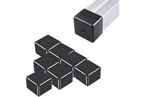 PARTSEE Lot de 8 embouts de 40 x 40 cm pour rail solaire en aluminium - Support de panneau solaire - Rail de montage - Embouts carrés - Capuchons pour profilé de montage - 40 x 40 cm - Solaire