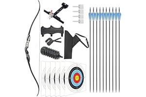 AUVIM Takedown Recurve Bogen und Pfeil Set 56 Zoll für Erwachsene und Jugendliche, Anfänger, schussbereites Bogenschieß Set für Rechtshänder für das Training im Freien