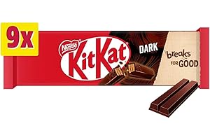 KitKat Dark Chocolate Biscuit Bar Multipack, 9 x 20.7g 2 Finger