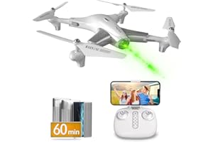 Loolinn | Droni Quadricotteri con Telecamera HD per Bambini come Regalo - Tecnologia di Posizionamento Ottico, Volo Molto Stabile, 60 Minuti di Volo, Tre batterie (Regalo per i Bambini)