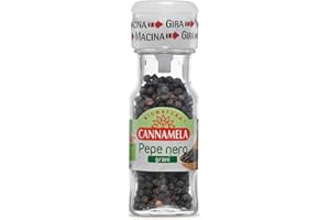Cannamela - Linea Bionatura, Pepe Nero in Grani Bio Tappomacina, Confezione da 28g. Ideale per per arricchire di gusto qualsiasi piatto di carne, pasta e verdura