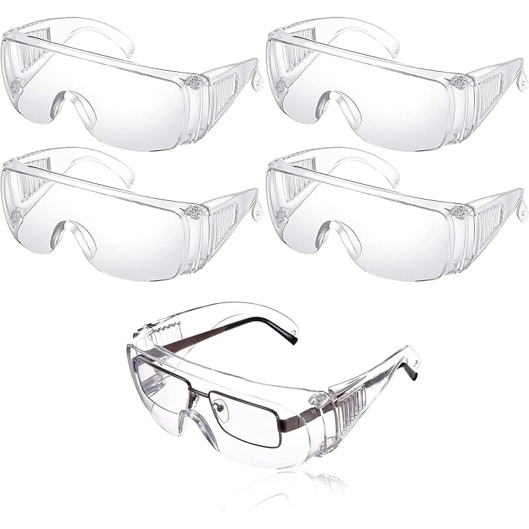 Lunettes De Protection Transparentes - Lot De 5, Anti-buée, Anti-rayures, Pour Labo Et Industrie