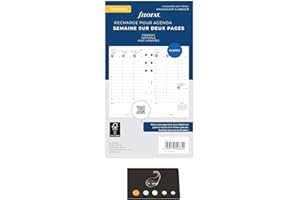 Blumie Shop Recharge Civile 2026 Verticale Personal Français 1 Semaine Sur 2 Pages Compatible Avec Filofax + 1 Index Adhésif Blumie (Personal) 68431