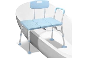 Jopassy Siedzisko do wanny dla seniorów, z regulacją wysokości, krzesło prysznicowe z oparciem i podłokietnikami, antypoślizgowe, dla seniorów, osób niepełnosprawnych i kobiet w ciąży