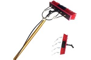 PXKMOUY Herramienta de limpieza de panel solar con cepillo – Telescópico – Lavado de agua – Kit de cepillo alargado para panel solar fotovoltaico tejados invernaderos y ventanas 12 M extensión Ajustable