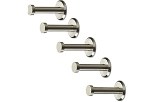 SOTECH 5 x Garderobenhaken TARRA echt Edelstahl massiv Ø 10/15 mm Länge 50 mm Gesamtlänge 53 mm mit Platte Garderobe Kleiderhaken Jackenhaken Aufhänger von SO-TECH®