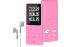 Lettore MP3/MP4, aggiornamento Lychee, lettore musicale digitale da 8 GB, suono HiFi portatile con registrazione video/vocale/radio FM, lettore e-book, supporta fino a 64 GB (rosa)