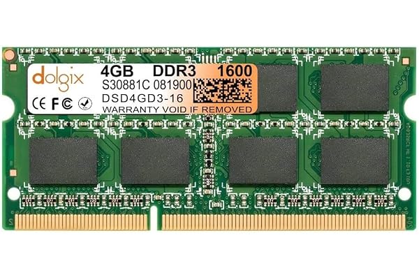 Dolgix 4GB DDR3 1600MHz Laptop RAM Notebook RAM (Memory) SO-DIMM CL-11 PC3-12800 2Rx8 Dual Rank 3 Year Warranty- (Made in India)
